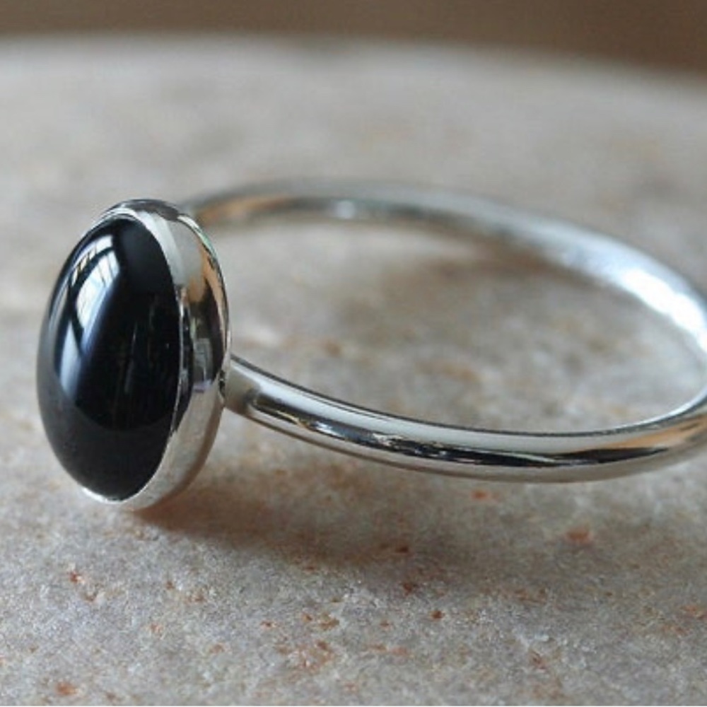 Oval Black Onyx Ring